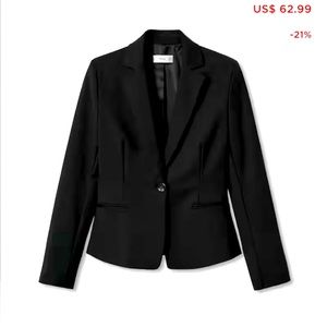 MANGO Structured blazer, black.